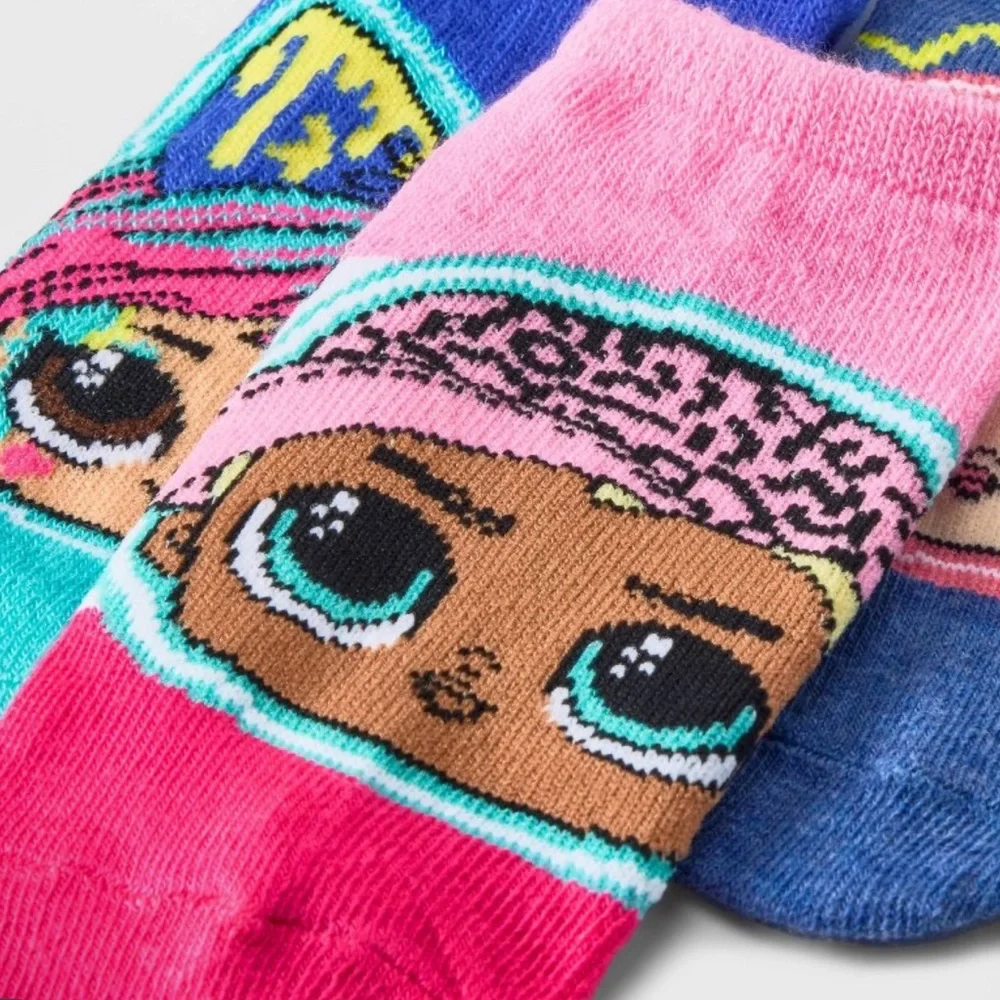 LOL Surprise 6pck Socks big Girls shoe sz 3-10